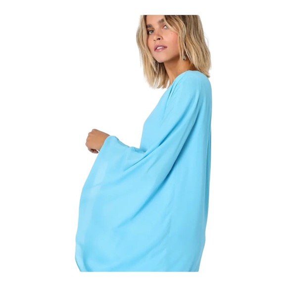 Lulus Summer Daze One-Shoulder Kaftan Sleeve Mini Dress Various Sizes NWT - Picture 4 of 8